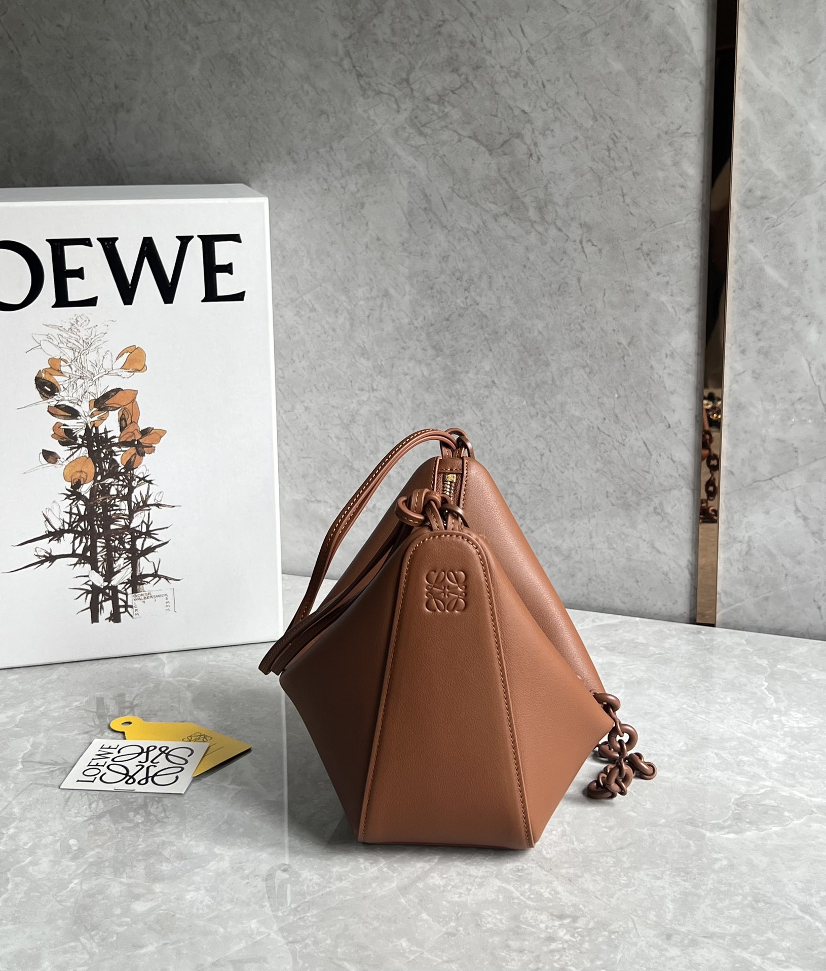 Loewe Mini Hammock Hobo Bag in Classic Calfskin Caramel